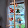 Table Top Dowel Tree with Golden Star Topper