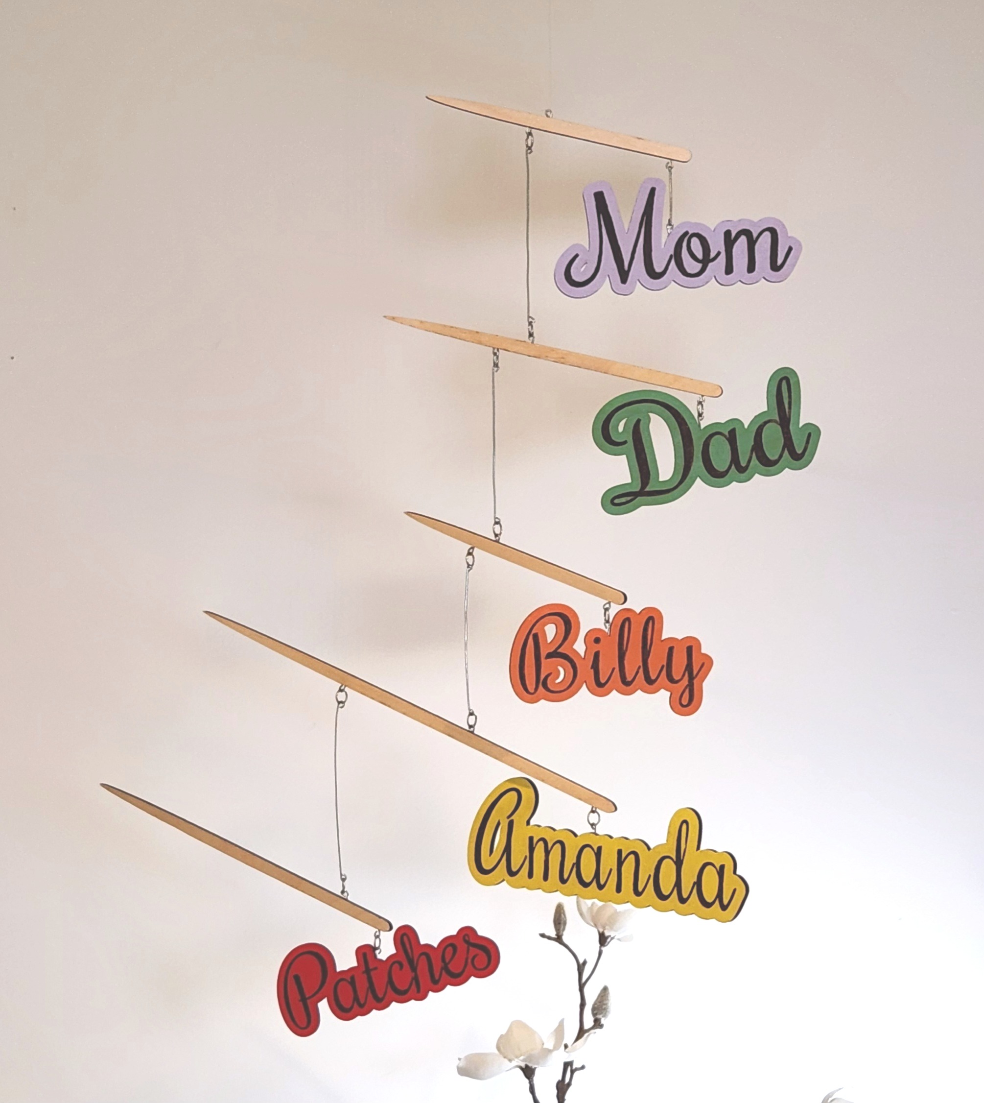 The "Family Names" Hanging Mobile