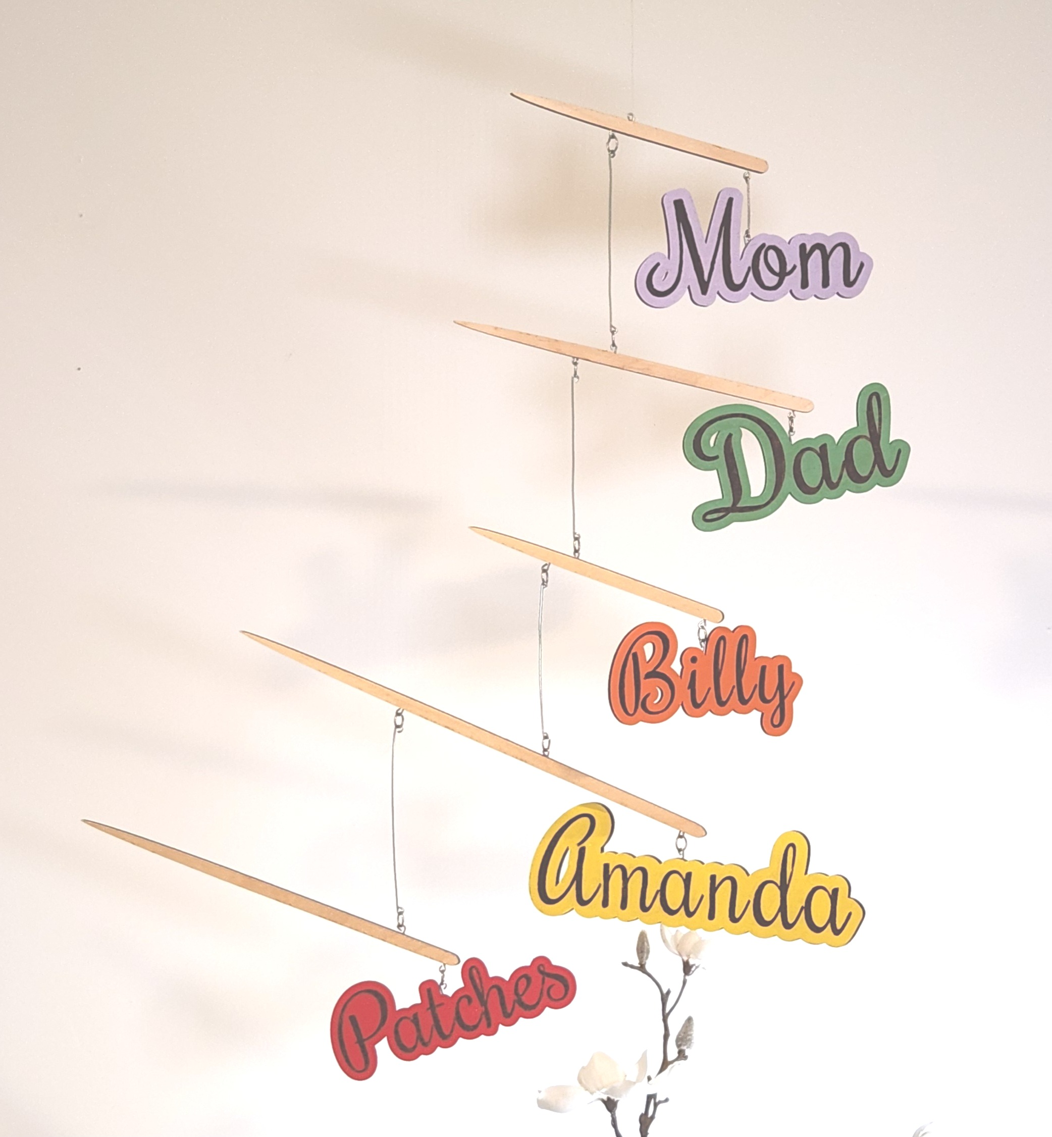 The "Family Names" Hanging Mobile