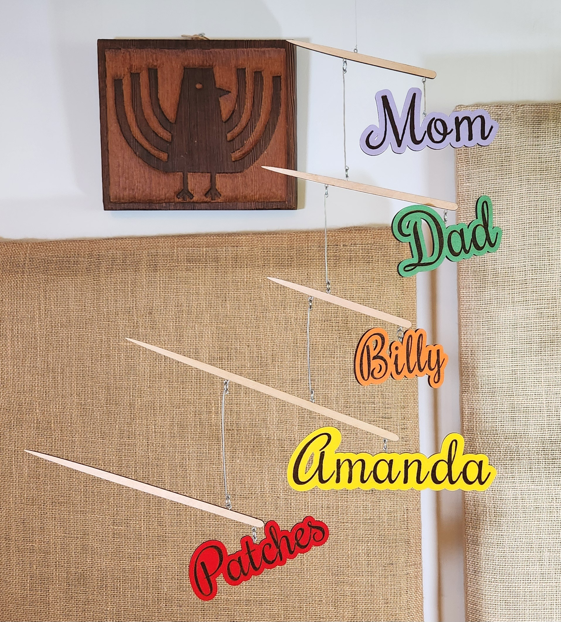 The "Family Names" Hanging Mobile